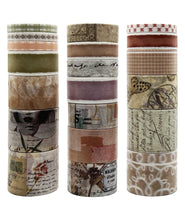 Load image into Gallery viewer, ZMLSED 20 Roll Washi Tape Set, Vintage Naturalism Bird Insect Decorative Writable Masking Tape for Arts DIY Crafts Scrapbooking Album Bullet Junk Journal Planners Calendars Notebook