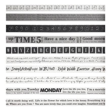 Load image into Gallery viewer, 10 Rolls Basic Collection Decoration Vintage Washi Tape Set, ZMLSED Black White Words15mm Wide Japanese Masking Decorative Tapes for Bullet Journal Planners DIY Crafts and Arts Scrapbooking Adhesive