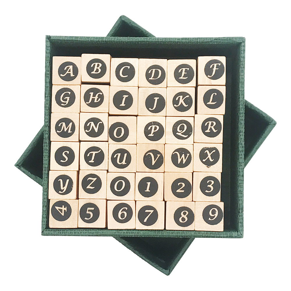 Yesbay Office Stamp Numbers English Months Weeks Reusable Wood Vintage  Cursive Seal 