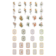 Load image into Gallery viewer, ZMLSED Vintage Stickers, 40Pcs Autumn Flowers Decorative Decals Adhesive Aesthetic Trendy for Scrapbook Laptop Skins Album DIY Craft Daily Planner