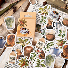 Cargar imagen en el visor de la galería, ZMLSED Vintage Coffee Stickers, 46Pcs Decorative Retro Decals Adhesive Aesthetic Trendy for Scrapbook Laptop Skins Album DIY Craft Daily Planner
