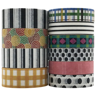 10 Rolls Basic Collection Decoration Vintage Washi Tape Set, ZMLSED 15