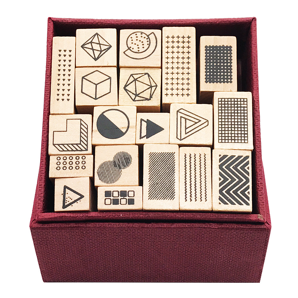 36Pcs Letter Alphabet Number Wood Rubber Stamps Set Wooden Box Ink Pad DIY