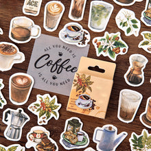 Cargar imagen en el visor de la galería, ZMLSED Vintage Coffee Stickers, 46Pcs Decorative Retro Decals Adhesive Aesthetic Trendy for Scrapbook Laptop Skins Album DIY Craft Daily Planner
