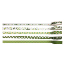 Lade das Bild in den Galerie-Viewer, Basic Washi Tape Set, ZMLSED 5 Rolls 10mm Wide Green Pattern Japanese Masking Decorative Tapes for Bullet Journal Planners DIY Decor Crafts Arts Scrapbooking Adhesive
