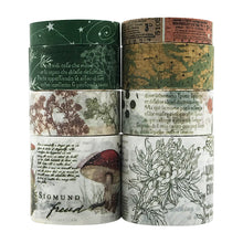 이미지를 갤러리 뷰어에 로드 , Vintage Green Washi Tape Set, ZMLSED 8 Rolls Antique Mushroom Japanese Masking Writable Decorative Tapes for Bullet Journal Planners DIY Crafts Arts Scrapbooking Adhesive
