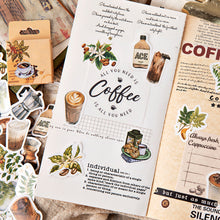 Cargar imagen en el visor de la galería, ZMLSED Vintage Coffee Stickers, 46Pcs Decorative Retro Decals Adhesive Aesthetic Trendy for Scrapbook Laptop Skins Album DIY Craft Daily Planner
