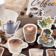 Cargar imagen en el visor de la galería, ZMLSED Vintage Coffee Stickers, 46Pcs Decorative Retro Decals Adhesive Aesthetic Trendy for Scrapbook Laptop Skins Album DIY Craft Daily Planner
