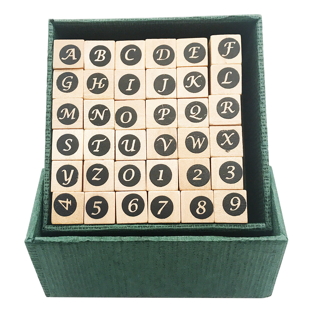 Decorative Wood Stamps, ZMLSED 36pcs Vintage ABC Alphabet Letters Numb