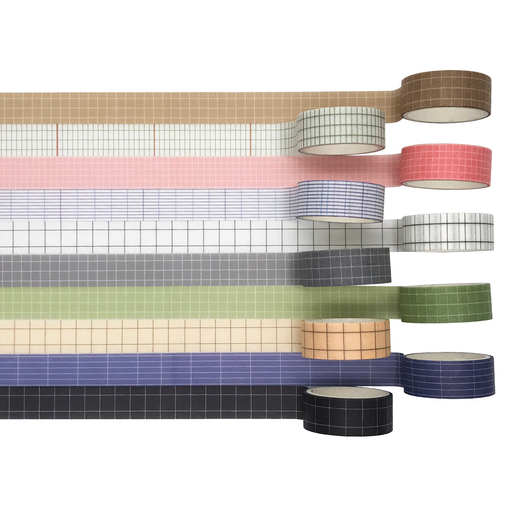 GPFMLDFV Washi Tape Set of 10 Rolls, Masking Decorative Gray Paper Tape for Bullet Journal DIY Decor Planners Scrapbooking Party School Supplies